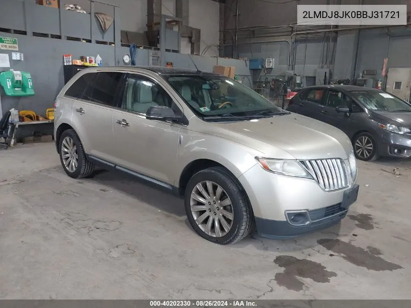 2LMDJ8JK0BBJ31721 2011 Lincoln Mkx