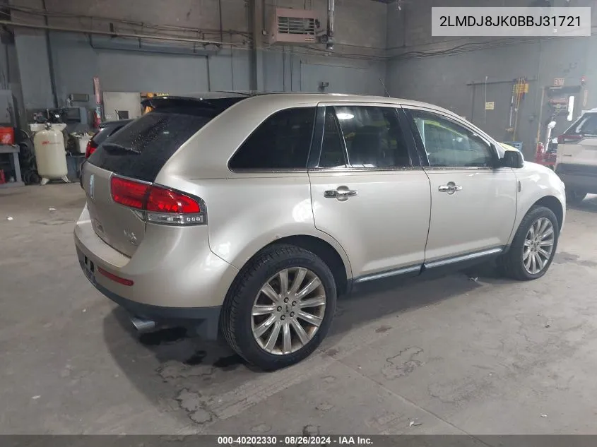 2LMDJ8JK0BBJ31721 2011 Lincoln Mkx