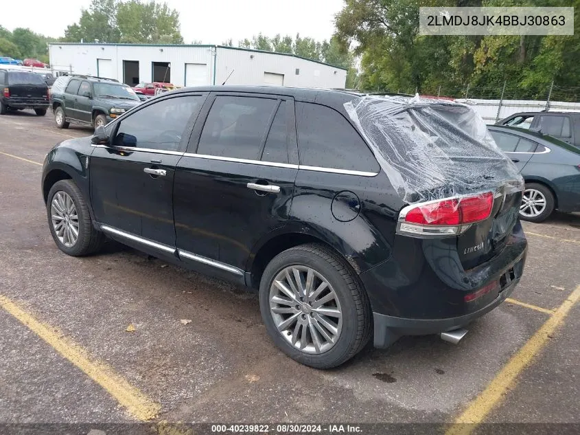 2011 Lincoln Mkx VIN: 2LMDJ8JK4BBJ30863 Lot: 40239822