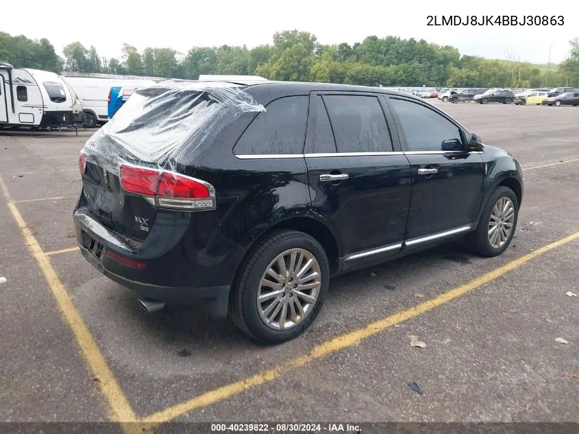 2011 Lincoln Mkx VIN: 2LMDJ8JK4BBJ30863 Lot: 40239822