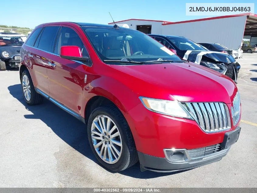 2LMDJ6JK0BBJ04863 2011 Lincoln Mkx