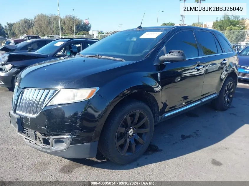 2011 Lincoln Mkx VIN: 2LMDJ8JK2BBJ26049 Lot: 40305034