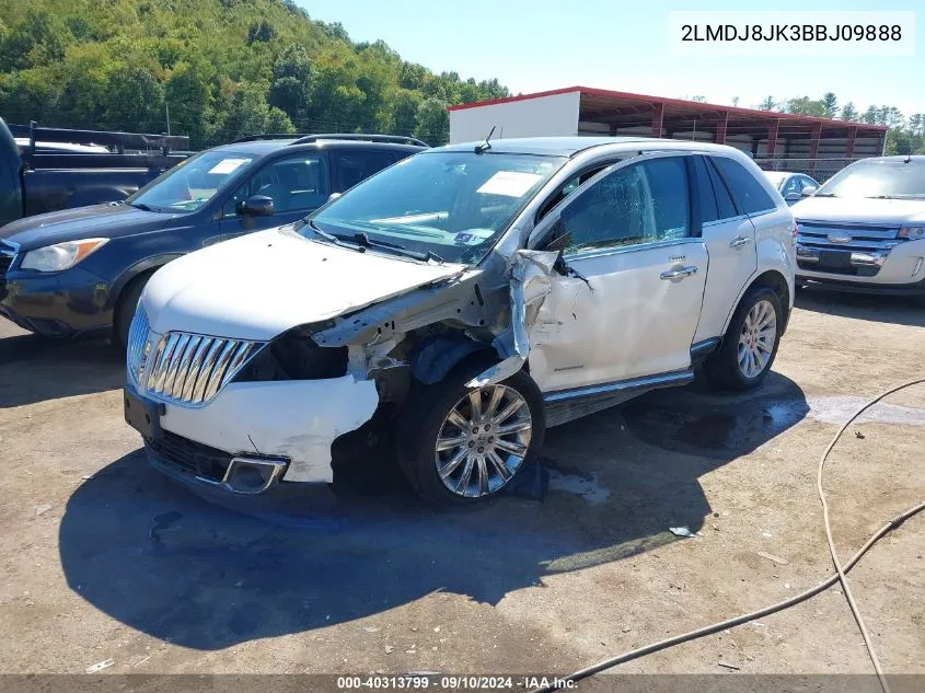 2011 Lincoln Mkx VIN: 2LMDJ8JK3BBJ09888 Lot: 40313799