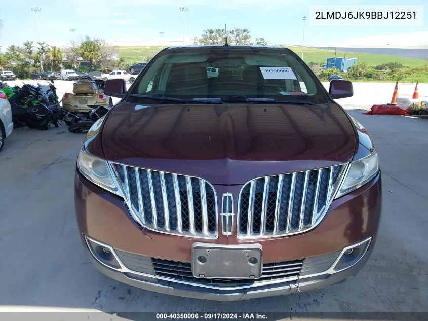 2LMDJ6JK9BBJ12251 2011 Lincoln Mkx