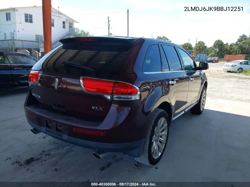 2LMDJ6JK9BBJ12251 2011 Lincoln Mkx