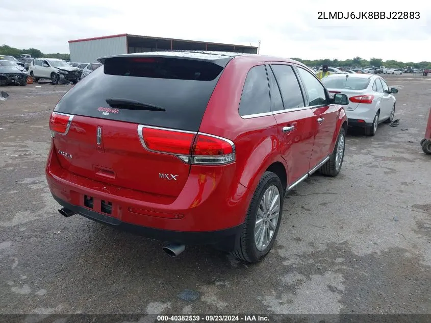 2011 Lincoln Mkx VIN: 2LMDJ6JK8BBJ22883 Lot: 40382539