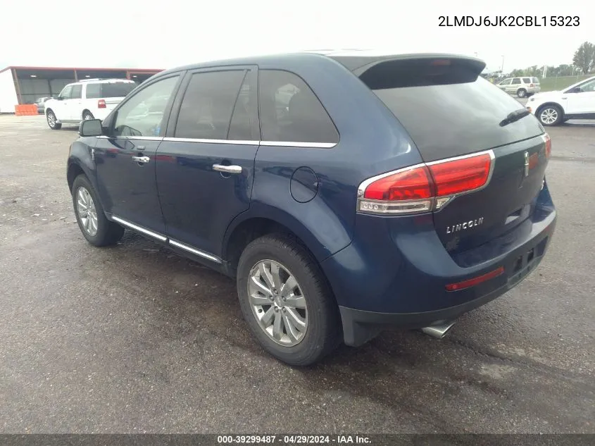 2012 Lincoln Mkx VIN: 2LMDJ6JK2CBL15323 Lot: 39299487