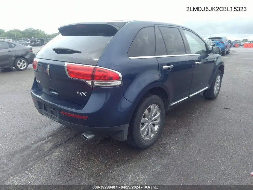 2012 Lincoln Mkx VIN: 2LMDJ6JK2CBL15323 Lot: 39299487