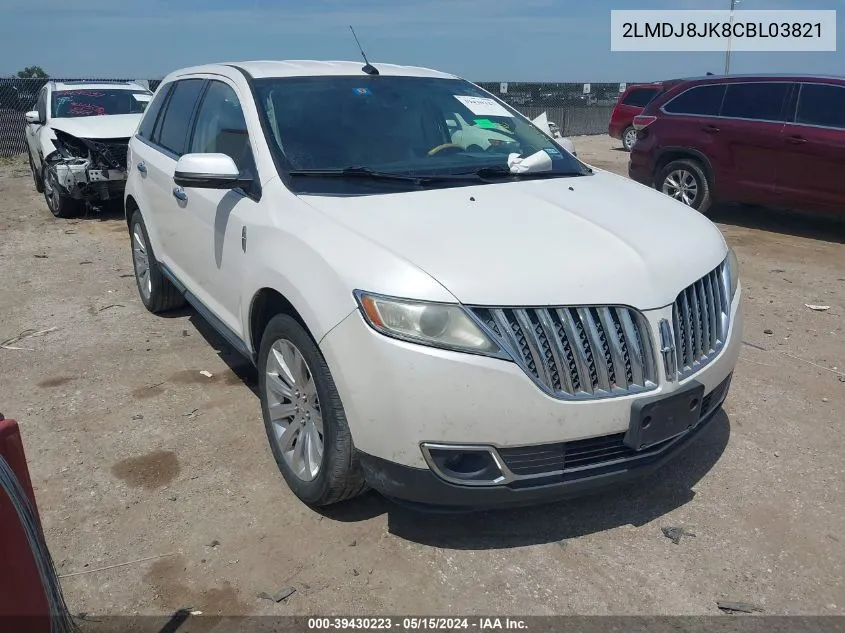 2012 Lincoln Mkx VIN: 2LMDJ8JK8CBL03821 Lot: 39430223