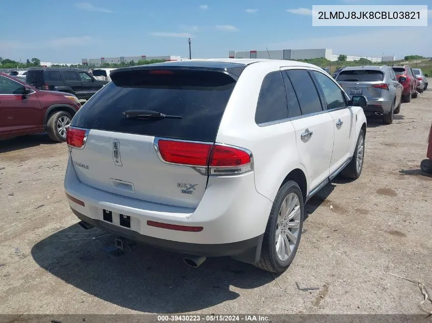 2012 Lincoln Mkx VIN: 2LMDJ8JK8CBL03821 Lot: 39430223