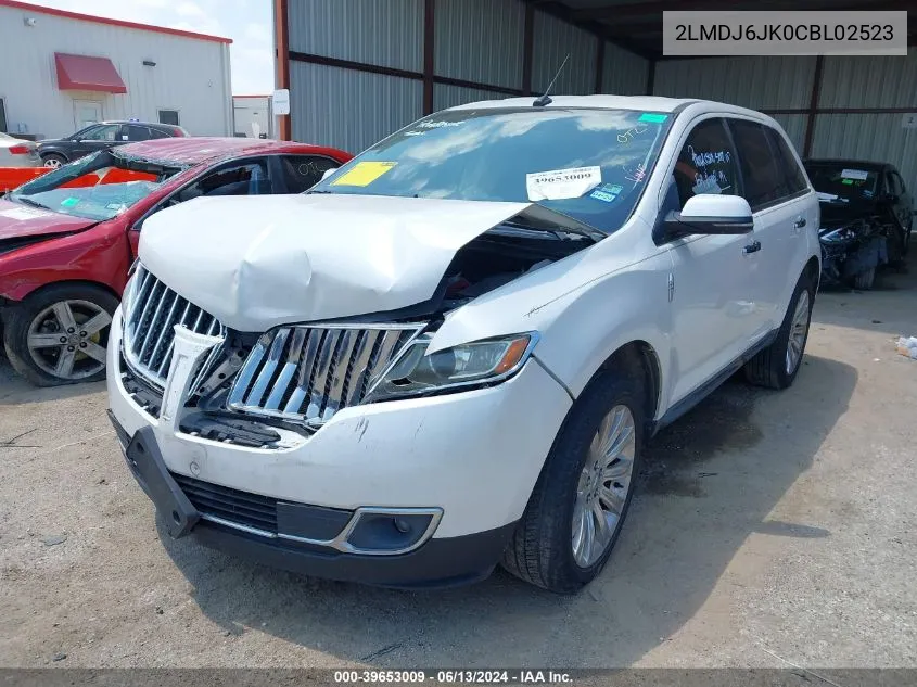 2012 Lincoln Mkx VIN: 2LMDJ6JK0CBL02523 Lot: 39653009