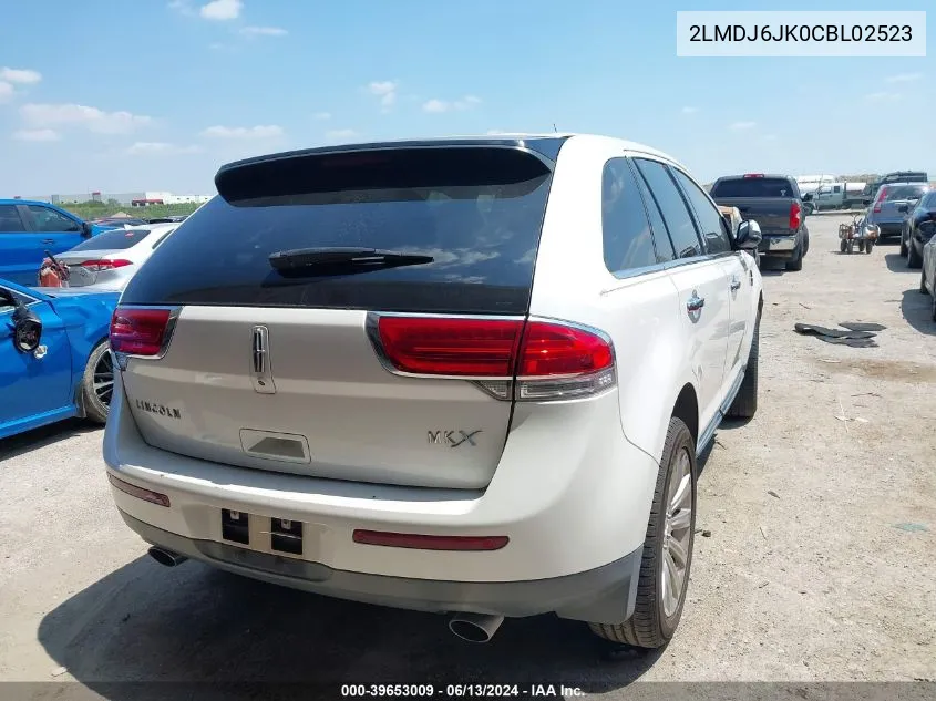 2012 Lincoln Mkx VIN: 2LMDJ6JK0CBL02523 Lot: 39653009