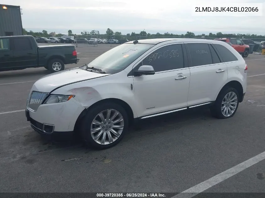 2012 Lincoln Mkx VIN: 2LMDJ8JK4CBL02066 Lot: 39720385