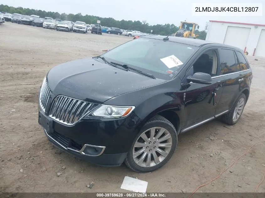 2012 Lincoln Mkx VIN: 2LMDJ8JK4CBL12807 Lot: 39759628