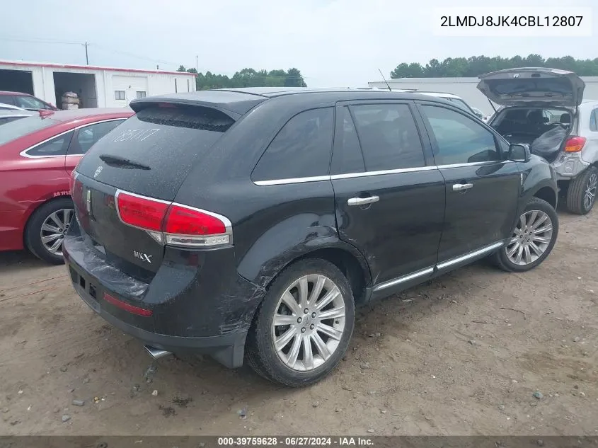 2012 Lincoln Mkx VIN: 2LMDJ8JK4CBL12807 Lot: 39759628