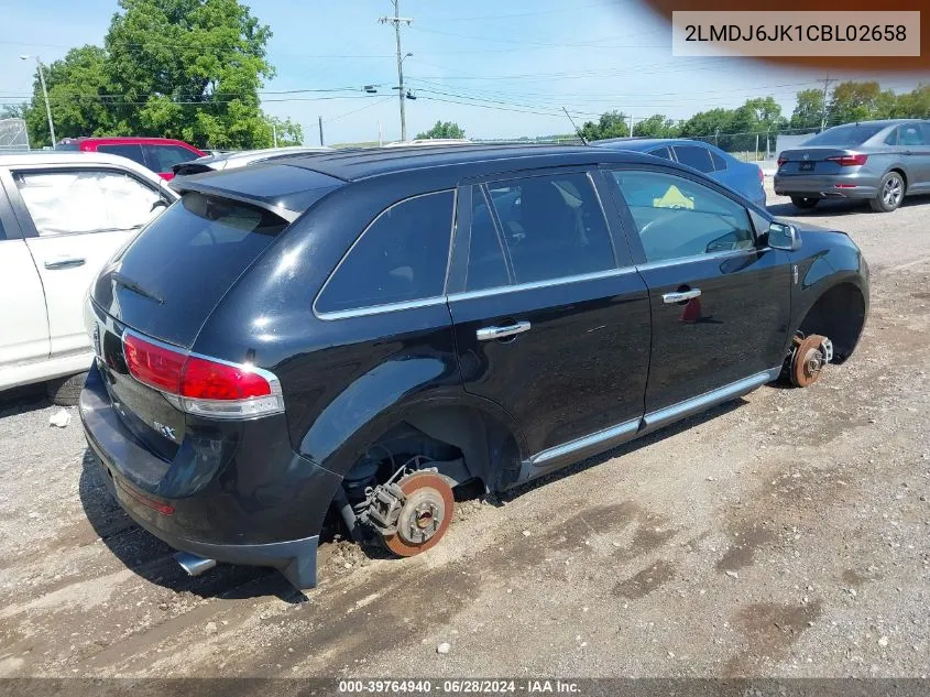 2012 Lincoln Mkx VIN: 2LMDJ6JK1CBL02658 Lot: 39764940