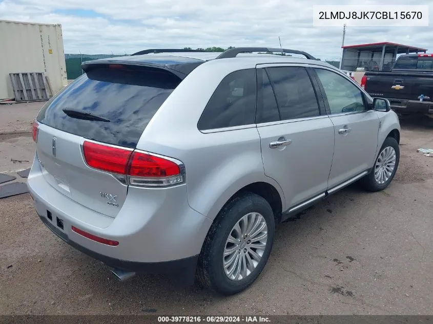 2LMDJ8JK7CBL15670 2012 Lincoln Mkx