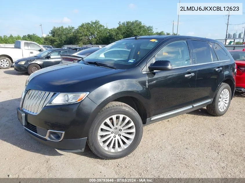 2012 Lincoln Mkx VIN: 2LMDJ6JKXCBL12623 Lot: 39793646