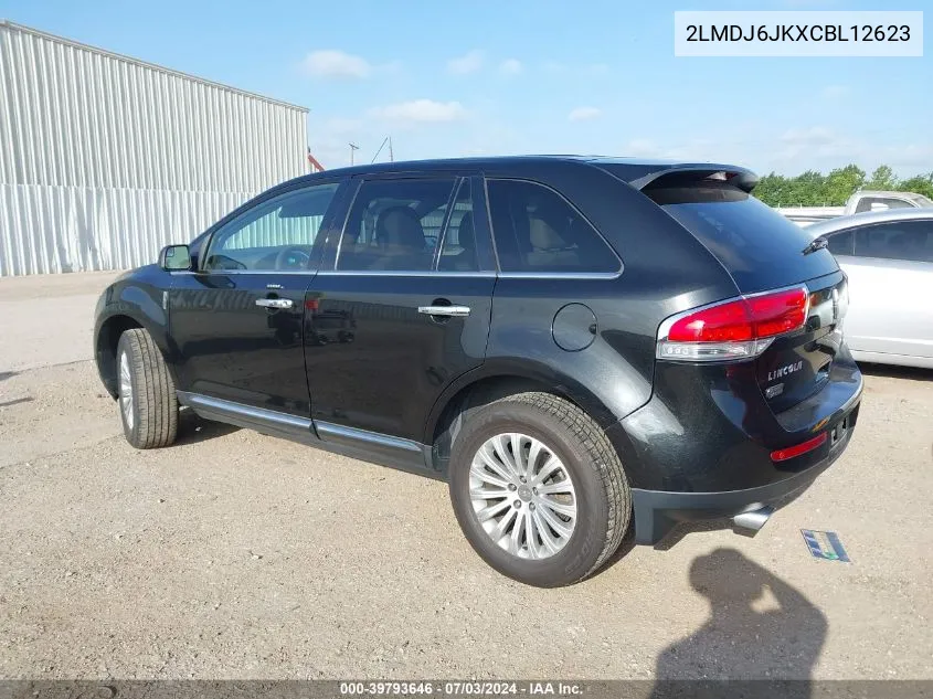 2012 Lincoln Mkx VIN: 2LMDJ6JKXCBL12623 Lot: 39793646