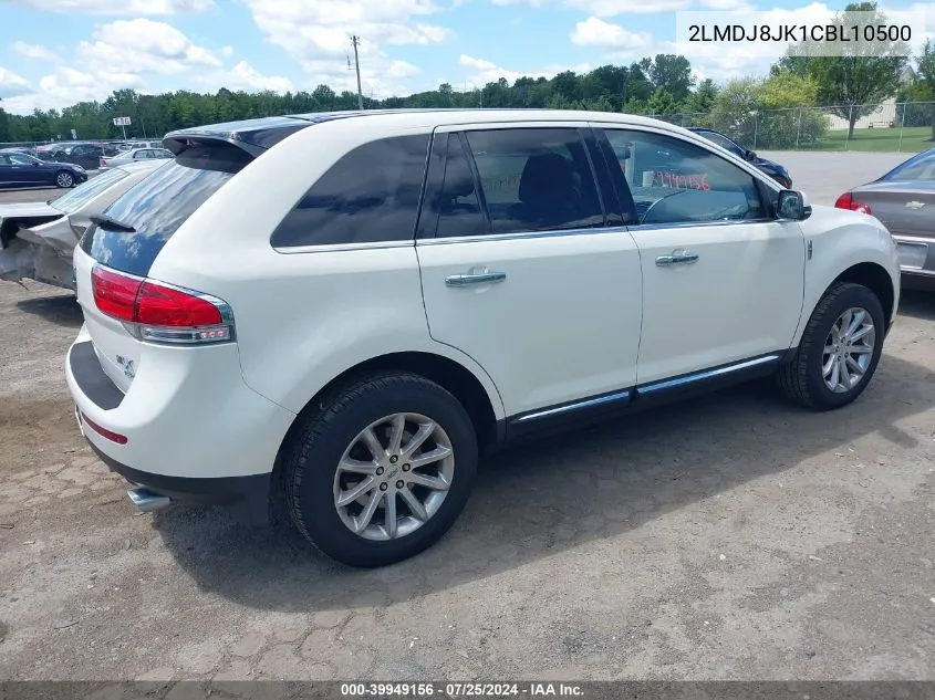 2012 Lincoln Mkx VIN: 2LMDJ8JK1CBL10500 Lot: 39949156