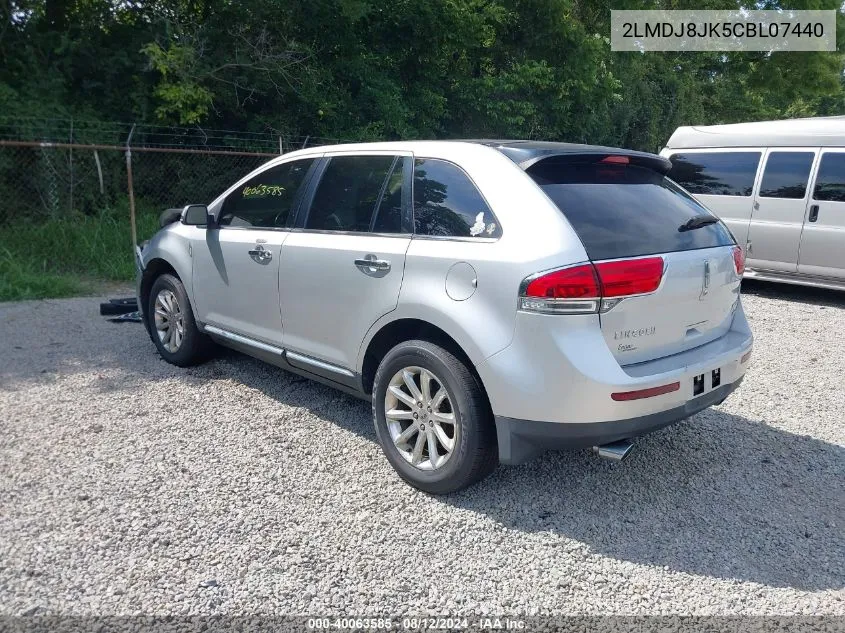 2012 Lincoln Mkx VIN: 2LMDJ8JK5CBL07440 Lot: 40063585