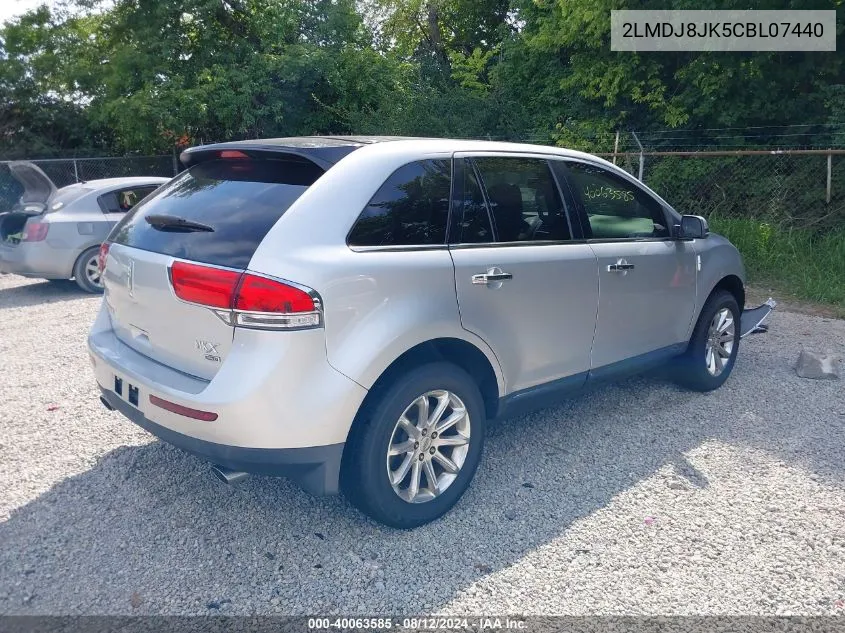 2012 Lincoln Mkx VIN: 2LMDJ8JK5CBL07440 Lot: 40063585