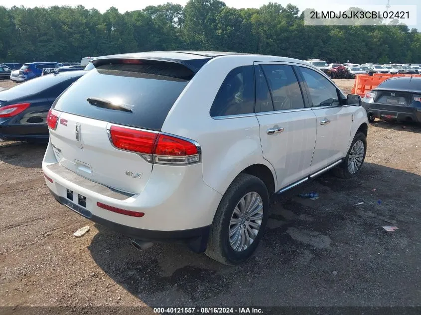 2012 Lincoln Mkx VIN: 2LMDJ6JK3CBL02421 Lot: 40121557