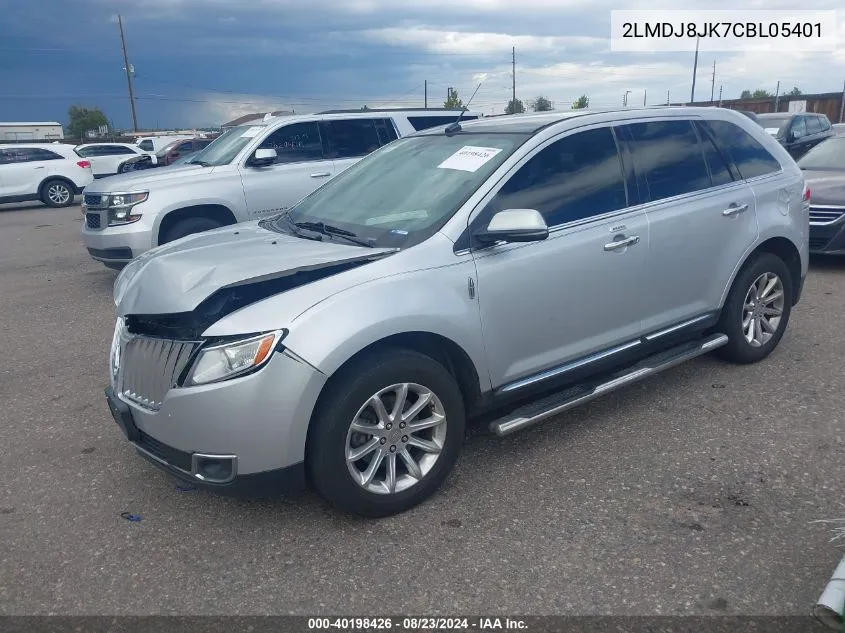 2012 Lincoln Mkx VIN: 2LMDJ8JK7CBL05401 Lot: 40198426