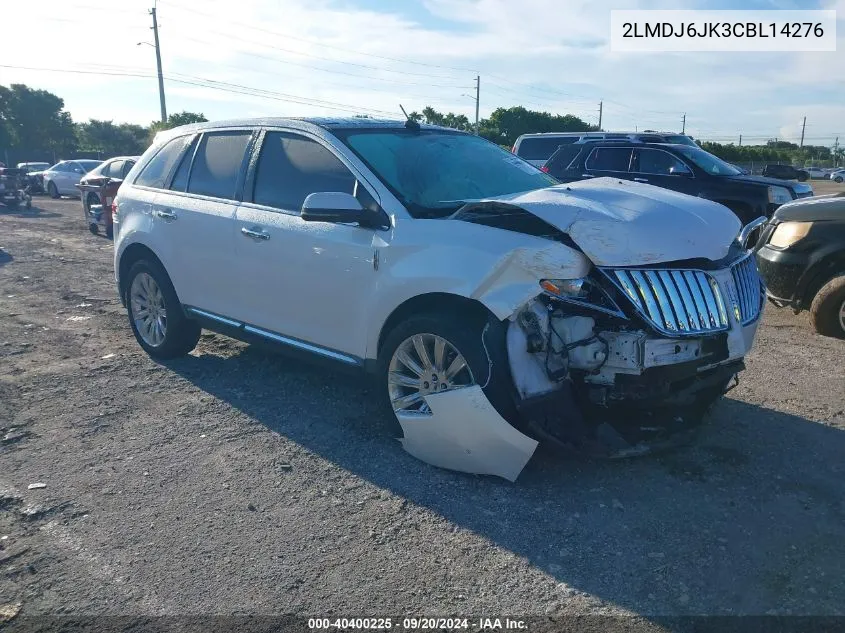 2012 Lincoln Mkx VIN: 2LMDJ6JK3CBL14276 Lot: 40400225