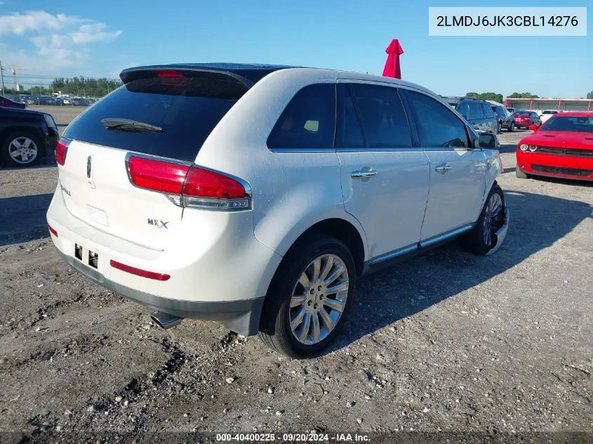 2012 Lincoln Mkx VIN: 2LMDJ6JK3CBL14276 Lot: 40400225