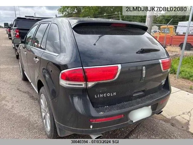 2013 Lincoln Mkx VIN: 2LMDJ8JK7DBL02080 Lot: 30040394