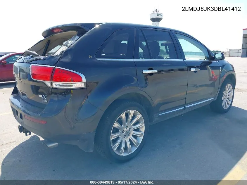 2013 Lincoln Mkx VIN: 2LMDJ8JK3DBL41412 Lot: 39449819