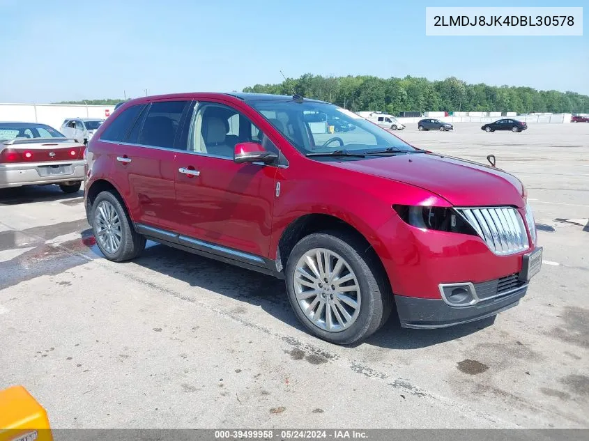 2013 Lincoln Mkx VIN: 2LMDJ8JK4DBL30578 Lot: 39499958