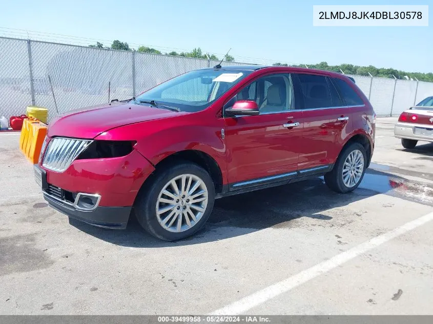 2013 Lincoln Mkx VIN: 2LMDJ8JK4DBL30578 Lot: 39499958