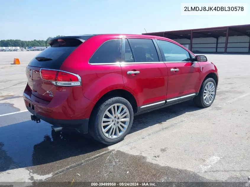 2013 Lincoln Mkx VIN: 2LMDJ8JK4DBL30578 Lot: 39499958