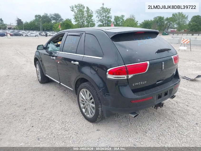 2013 Lincoln Mkx VIN: 2LMDJ8JK8DBL39722 Lot: 39502639