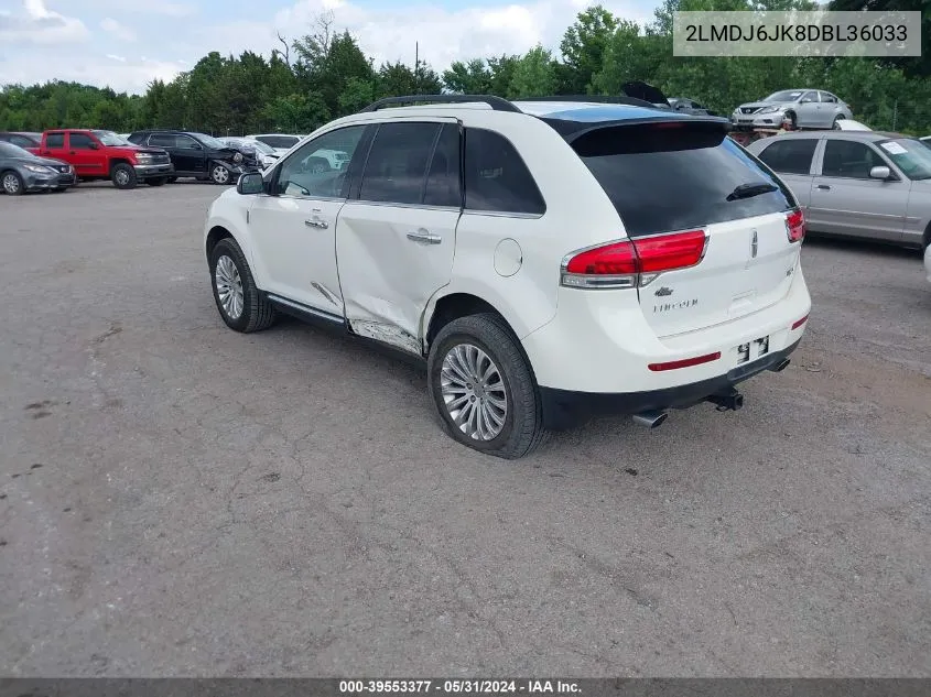 2013 Lincoln Mkx VIN: 2LMDJ6JK8DBL36033 Lot: 39553377