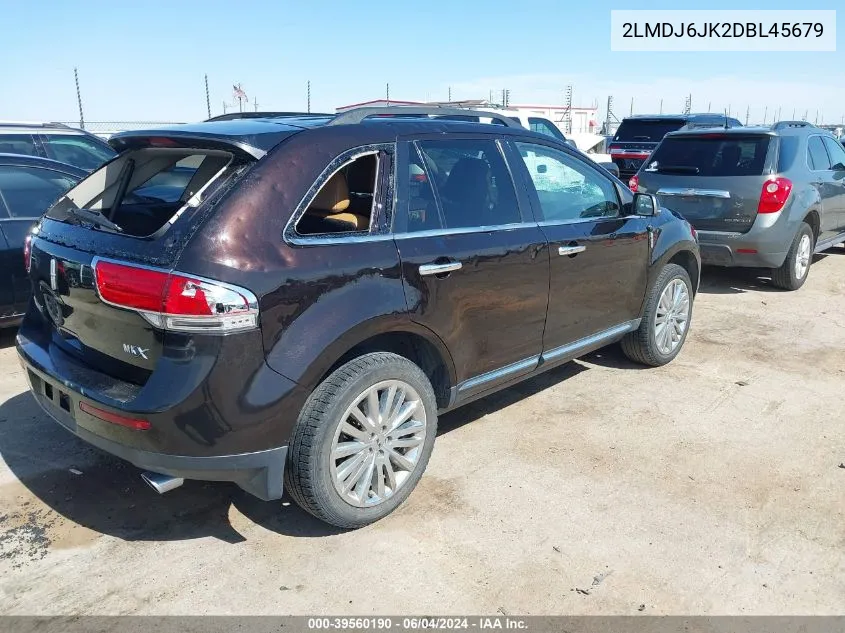 2013 Lincoln Mkx VIN: 2LMDJ6JK2DBL45679 Lot: 39560190