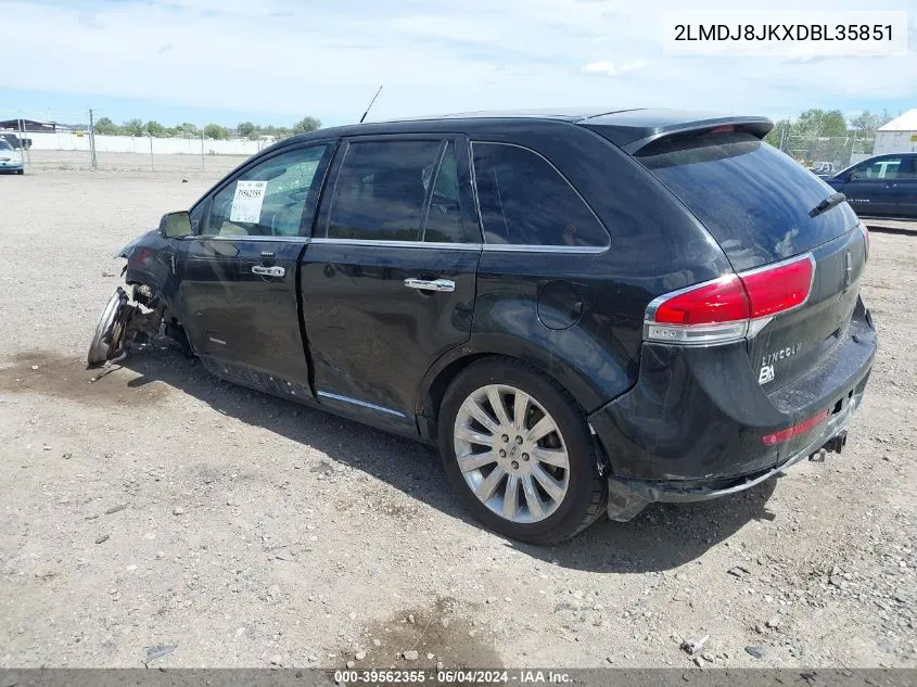 2013 Lincoln Mkx VIN: 2LMDJ8JKXDBL35851 Lot: 39562355