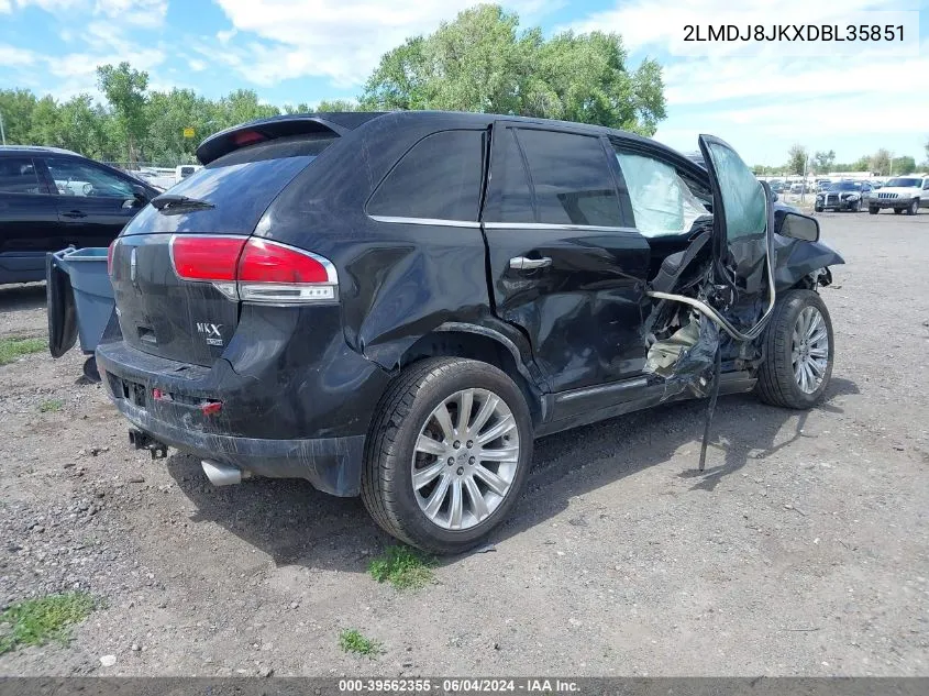 2013 Lincoln Mkx VIN: 2LMDJ8JKXDBL35851 Lot: 39562355