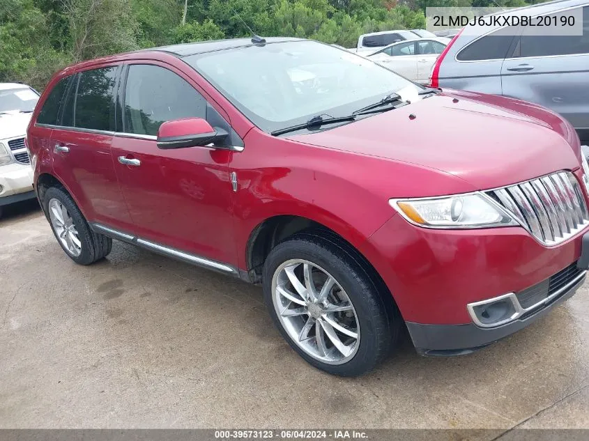 2013 Lincoln Mkx VIN: 2LMDJ6JKXDBL20190 Lot: 39573123