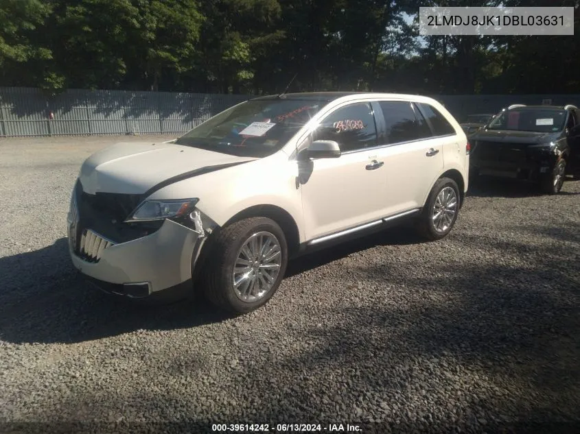 2013 Lincoln Mkx VIN: 2LMDJ8JK1DBL03631 Lot: 39614242