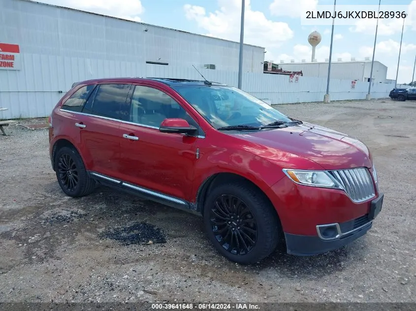 2013 Lincoln Mkx VIN: 2LMDJ6JKXDBL28936 Lot: 39641648