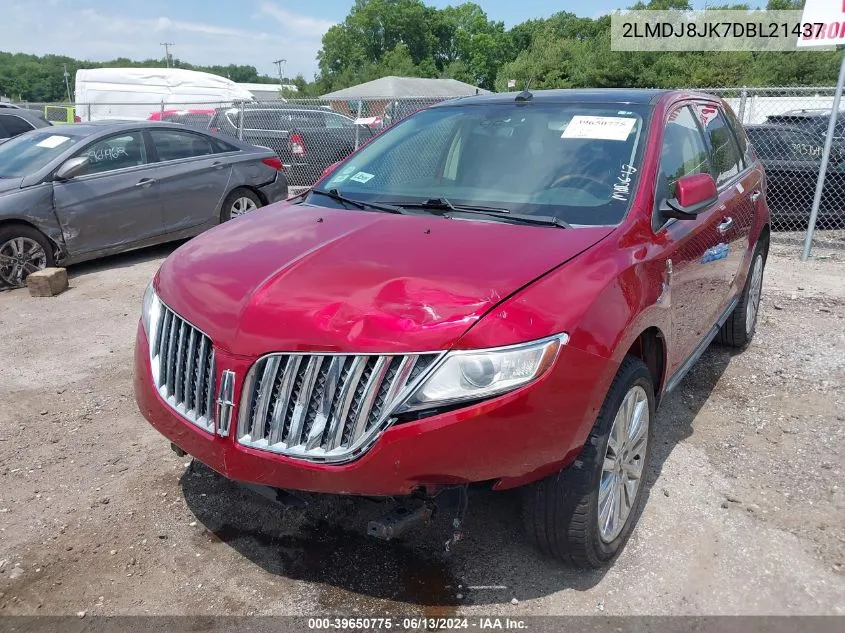 2013 Lincoln Mkx VIN: 2LMDJ8JK7DBL21437 Lot: 39650775