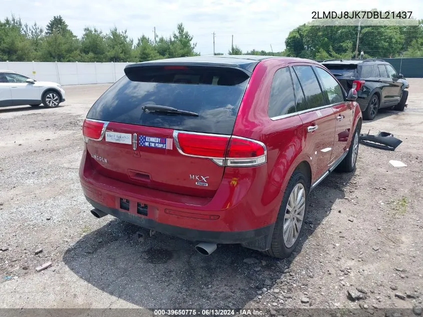 2013 Lincoln Mkx VIN: 2LMDJ8JK7DBL21437 Lot: 39650775