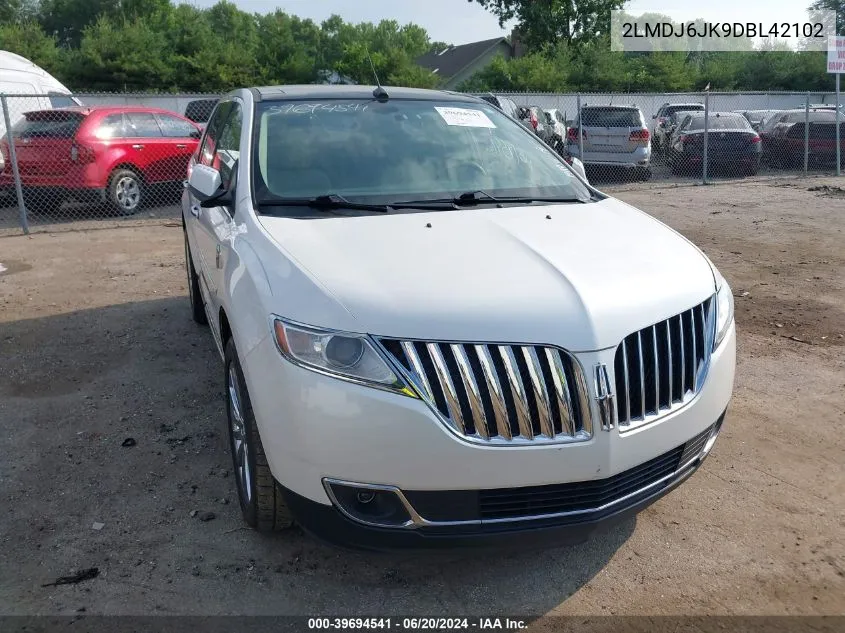 2013 Lincoln Mkx VIN: 2LMDJ6JK9DBL42102 Lot: 39694541