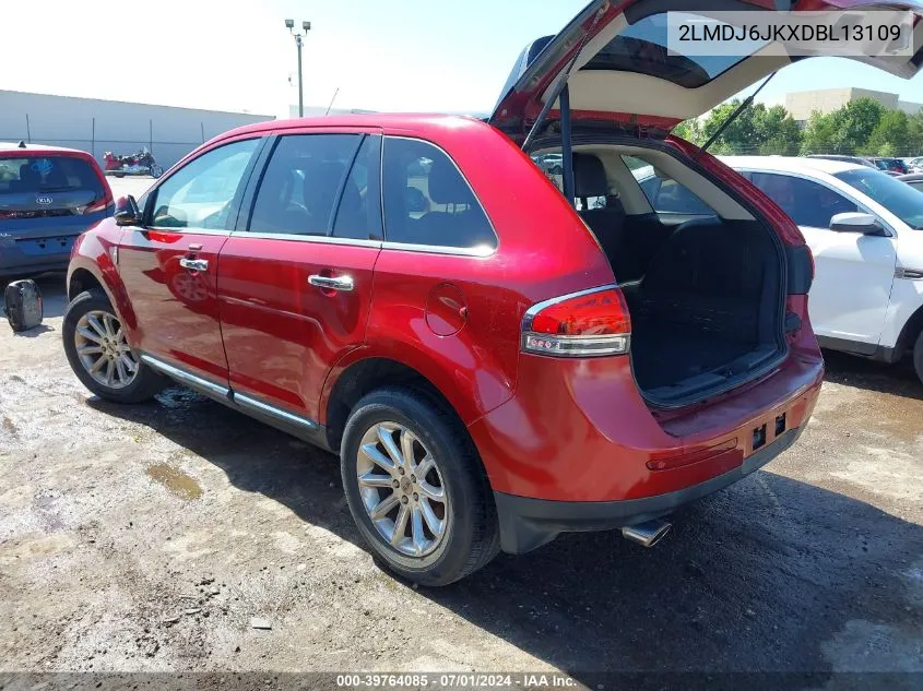 2013 Lincoln Mkx VIN: 2LMDJ6JKXDBL13109 Lot: 39764085