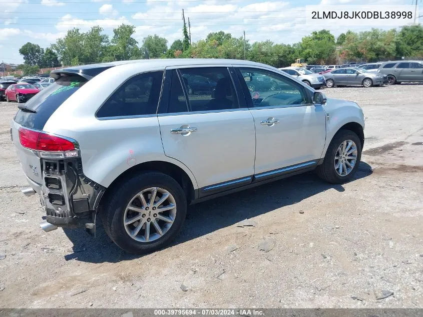 2013 Lincoln Mkx VIN: 2LMDJ8JK0DBL38998 Lot: 39795694