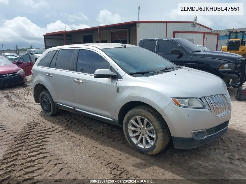 2013 Lincoln Mkx VIN: 2LMDJ6JKHDBL47551 Lot: 39874259