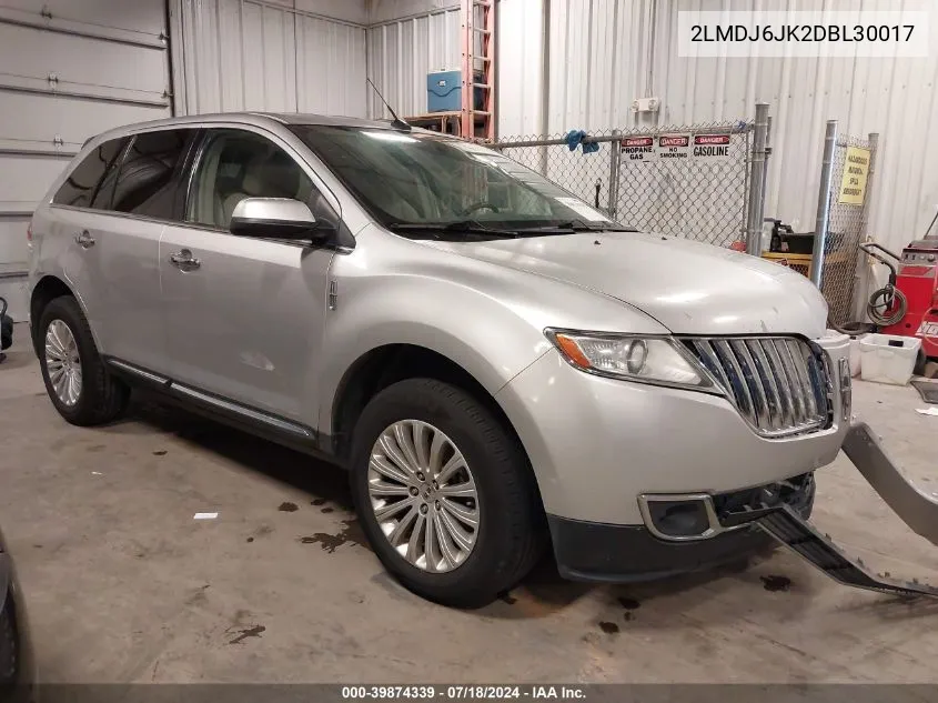 2013 Lincoln Mkx VIN: 2LMDJ6JK2DBL30017 Lot: 39874339